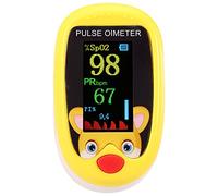 Domary Oxymètre de Pouls pour Enfants Mini Moniteur SpO2 du Bout des Doigts Appareil de Mesure la Fréquence du Pouls Saturation en Oxygène 5s Lecture Rapide pour les Enfants à la (Jaune)