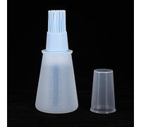 Domary Paquet de 2 Bouteilles de Brosse à Huile en Silicone avec Couvercle Transparent et Joint à Vis pour la Cuisson la Marinade au Barbecue (Bleue)