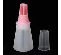 Domary Paquet de 2 Bouteilles de Brosse à Huile en Silicone avec Couvercle Transparent et Joint à Vis pour la Cuisson la Marinade au Barbecue (Rose Nordique)