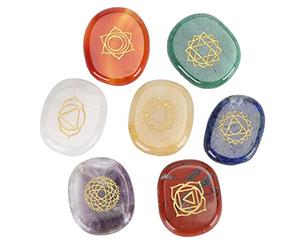 Domary Pierres de Chakra Naturelles, Ensemble de 7 Cristaux Guérison avec Boîte-Cadeau pour la Méditation et L'équilibre énergétique