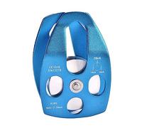 Domary Poulie de Sauvetage 32KN Poulie Simple avec Plaque de Swing en Alliage Magnalium Noir pour la de Sauvetage en Montagne (Bleu (Manche en cuivre))