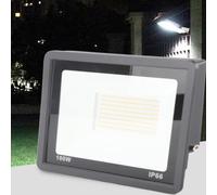 Domary Projecteur LED 100W 3000K, Blanc Chaud, IP65, éclairage D'extérieur, avec Couvercle en Verre trempé, pour Cour et Garage