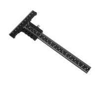 Domary Règle de Traçage pour le Travail du Bois, Outil de Mesure Léger et Durable en Forme T pour les Professionnels, Alliage D'aluminium 9.0" (Règle-pas réglage fin)