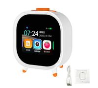 Domary Réveil Intelligent avec Commande Vocale AI, écran Tactile de 2,8 | Prend en Charge le WiFi 2,4 G, la Batterie 2000 MAh, le Lecteur MP3, la Veilleuse pour Chambre à Coucher, la Chambre à
