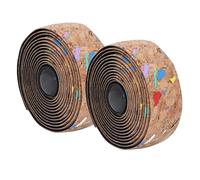 Domary Ruban de Guidon de Vélo Antidérapant Absorption la Sueur Respirant Texture Grain Bois Enveloppe Poignée Cyclisme pour Vélos Montagne Route Matériau PU