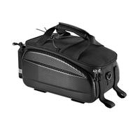 Domary Sac de Selle de Vélo, Grande Capacité 11L 31L EVA Coque Rigide Support Coffre Siège Arrière avec Bandoulière et Réflecteur, pour L'équitation et Les Voyages en VTT (Noir 11L (Non Extensible))