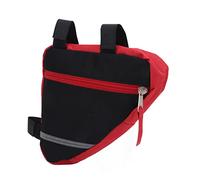 Domary Sac Triangulaire pour Vélo, Pochette de Rangement pour Cadre en Nylon Durable, Accessoires de Cyclisme en Plein Air, Outils, Portefeuille Téléphone, Collations, Instal (Rouge)