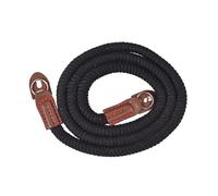 Domary Sangle de Cou pour Appareil Photo, Bandoulière, Corde d'escalade en Nylon de 100 Cm, Section Cou élastique [Marque], Anneaux Connexion Style Vintage pour Appareils Photo (Noire)