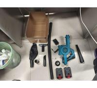 Domary Souffleur de Feuilles sans Fil Souffleur d'air électrique brossé Interrupteur de Verrouillage Réglable à 6 Vitesses Boîtier D'ordinateur Feuilles Tombées Dépoussiérage Industriel (Bleue)