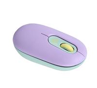 Domary Souris sans Fil 2,4 GHz Double Mode Portable Silencieux pour Ordinateur Portable PC Violet Vert Jaune Design Tendance Plastique Durable 10,5 X 6 X 3,5 Cm