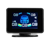 Domary Système de Capteur de Stationnement Voiture Radars Recul Avant et Arrière avec 8 Capteurs Écran LCD Détection Distance Avertissement Sonore Buzzer Volumes Muets (Noir)