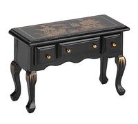 Domary Table de Bureau D'étude en Bois Rétro, Meubles de Maison Poupée, Modèle Vintage, Jouet écologique et Sûr pour Enfants
