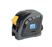 Domary TéléMètre 2 en 1 40 M, Mesure avec écran LCD rétroéclairé, Mesure Pythagoricienne du Volume de Zone pour L'arpentage de la Construction (Gris et Jaune)