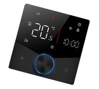 Domary Thermostat Intelligent Wi-Fi, Programmable Hebdomadairement, Commande Vocale, pour la Maison, Chaudière à Gaz, Chauffage, Noir (Chauffage électrique)