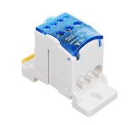 Domary UKK80A Boîte de Distribution de Bornes 6 Positions Bornier à Vis avec Couvercle Transparent pour Boîte Fil à Montage sur Rail DIN (UKK80A)