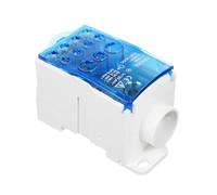 Domary UKK80A Boîte de Distribution de Bornes 6 Positions Bornier à Vis avec Couvercle Transparent pour Boîte Fil à Montage sur Rail DIN (UKK250A)