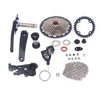 Domary Vélo 10 Vitesses 50T Pignon de Volant D'inertie Vélo Dérailleur Arrière Kit de Changement Vitesse en Alliage D'aluminium Haute Résistance Léger Durable pour (Plateau 34 Dents)
