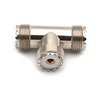 Domasvmd 1 connecteur PL259 UHF femelle PL-259 vers SO-239 UHF femelle SO239 triple type 3 voies adaptateur connecteur UHF femelle vers uhf femelle adaptateur de câble coaxial
