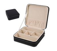 Domasvmd Boîte de rangement multifonctionnelle pour bijoux et lunettes, boîte cadeau multi-carreaux en polyuréthane haut de gamme faite à la main, étui de rangement pour lunettes de soleil