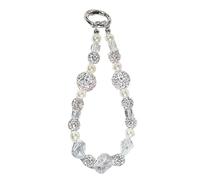 Domasvmd Chaîne de téléphone en cristal avec pendentif en perles pour téléphone portable, bracelet en corde, porte-clés tendance pour femme