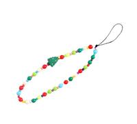Domasvmd Élégant porte-clés en perles avec pendentif en forme de chaîne pour téléphone portable, cordon de téléphone pour femme, bijoux à perles, unisexe, pendentif écouteur, cadeau complet