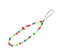 Domasvmd Élégant porte-clés en perles - Chaîne - Sangle - Corde de téléphone portable - Pour femme - Cordon - Bijoux - Collier de perles - Porte-clés uni à la mode - Casque - Cadeau complet