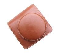Domasvmd Étui de protection pour appareil photo carré en cuir PU avec sangle réglable amovible grande capacité, marron