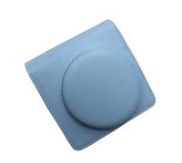Domasvmd Étui de protection pour appareil photo carré en cuir PU avec sangle réglable amovible grande capacité, bleu