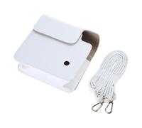 Domasvmd Étui de protection pour appareil photo carré en cuir PU avec sangle réglable amovible grande capacité, blanc