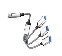 Domasvmd Hub de type C vers 3 ports USB - Adaptateur OTG de type C pour ordinateur portable, tablette, chargement et transfert de données - Hub USB pour lumière LED