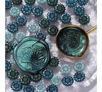 Domasvmd Lot de 100 perles de cire à cacheter pailletées en forme de fleurs pour sceau de cire, tampons, invitations, enveloppes, décoration, texture fine en poudre