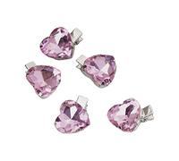 Domasvmd Lot de 5 barrettes à cheveux en forme de cœur en cristal rose - Accessoire de coiffure - Cadeau de fête - Épingles à cheveux en forme de cœur