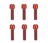 Domasvmd Lot de 6 vis de potence de vélo en acier inoxydable - Vis hexagonales coniques avec rondelles - Vis de potence de vélo pour vélo de route - Installation facile