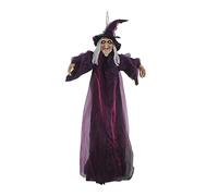 Domasvmd Pendentif de sorcière à suspendre activé par la voix pour une décoration d'Halloween terrifiante pour créer une atmosphère effrayante avec des effets dynamiques contrôle du son sorcière