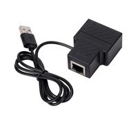 Domasvmd Réseaux RJ45 Répartiteurs Adaptateurs 1 à 2 USB femelle vers RJ45 Port avec câble d'alimentation USB Interfaces LAN Ethernets 1 à 2 voies