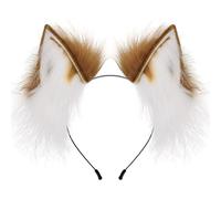 Domasvmd Serre-tête avec oreilles de loup artificielles pour cosplay, déguisement, fête, bal masqué, anime, jeu de rôle, décoration de cheveux