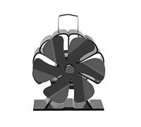 Domasvmd Ventilateur noir avec 6 ventilateurs alimentés par la chaleur, sans pile ni électricité nécessaire, bois de bûche pour un fonctionnement silencieux