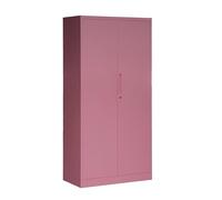 Domator Armoire en métal 185 x 90 x 45 cm | Armoire de Rangement verrouillable avec Tringle à vêtements | Revêtement par pulvérisation | Rose