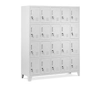 Domator Jan Nowak Casier Vestiaire 5B4A Armoire Metallique avec 20 Compartiments Revêtement en Poudre 172 cm x 136 cm x 45 cm (Gris)