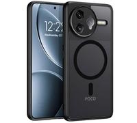 DOMAVER Magnétique Coque pour Xiaomi Poco F7 Ultra 6.67", [Compatible avec Chargement Sans Fil], Etui Protection Militaire Antichoc, Translucide Mate Housse Téléphone Protection Redmi K80 Pro 5G, Noir