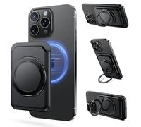 DOMAVER Portefeuille Magnétique pour iPhone 12-16, Support Portefeuille Mag-Safe Rotatif à 360° avec Porte-Cartes, Compatible avec Les Coques Mag-Safe, Retrait des Cartes d'une Seule Main, Noir