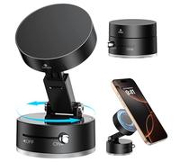 DOMAVER Support Téléphone Voiture Magnétique à Venteuse Compatible MagSafe, Réglable 360° Pliable pour Tableau Bord/Pare-Brise, pour iPhone 17/16/15/14/13/12 Pro Max Samsung Google - Noir