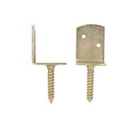 Domax Lot de 10 supports de panneau de clôture en forme de L, galvanisé, jaune, montage mural, acier, cadre en alliage d'acier