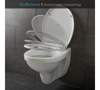 Dombach Celesto - Abattant WC Premium - forme de O - fermeture automatique - Siège de toilette antibactérien