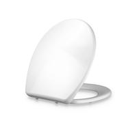 Dombach® Celesto Abattant WC avec Frein de Chute (Ovale, Blanc, Duroplast), Innovant Premium lunette WC Antibactérien, Clipsable, Acier Inox, Fixation Abattant WC