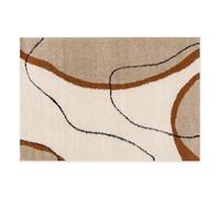 DomDeco Lunor Tapis à poils longs moderne, doux et facile d'entretien, hauteur des poils 17 mm, beige, convient pour salon et chambre à coucher, 160 x 230 cm