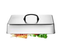 Dôme alimentaire pour cuisson à la vapeur - Couvercle rectangulaire en métal 43,5 x 28,2 x 6,6 cm, protecteur de couvercle chauffant | Barbecue Professionnel Table de Cuisson Culinaire Intérieur Extér