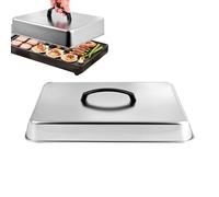 Dôme de fonte pour fromage grillé Couvercle multifonction de cuisson et | Dômes plats en acier inoxydable à grillade Pour fondre le fromage frire les steaks extérieur cuisine fête