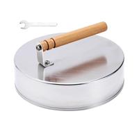 Dôme de fusion de fromage et couvercle à la vapeur - Housse de barbecue ronde, couvercle de poubelle ergonomique, couvercle de grille ronde en acier inoxydable avec manche en Parri