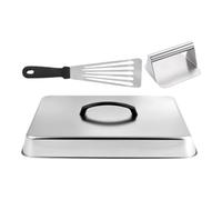 Dôme de Grill - hotte Vapeur rectangulaire avec Presse-Viande | Hotte de Cuisson en Acier Inoxydable - Cloche de Fusion de Hamburgers pour de Gril, Comprenant Une spatule, Une poignée résistant